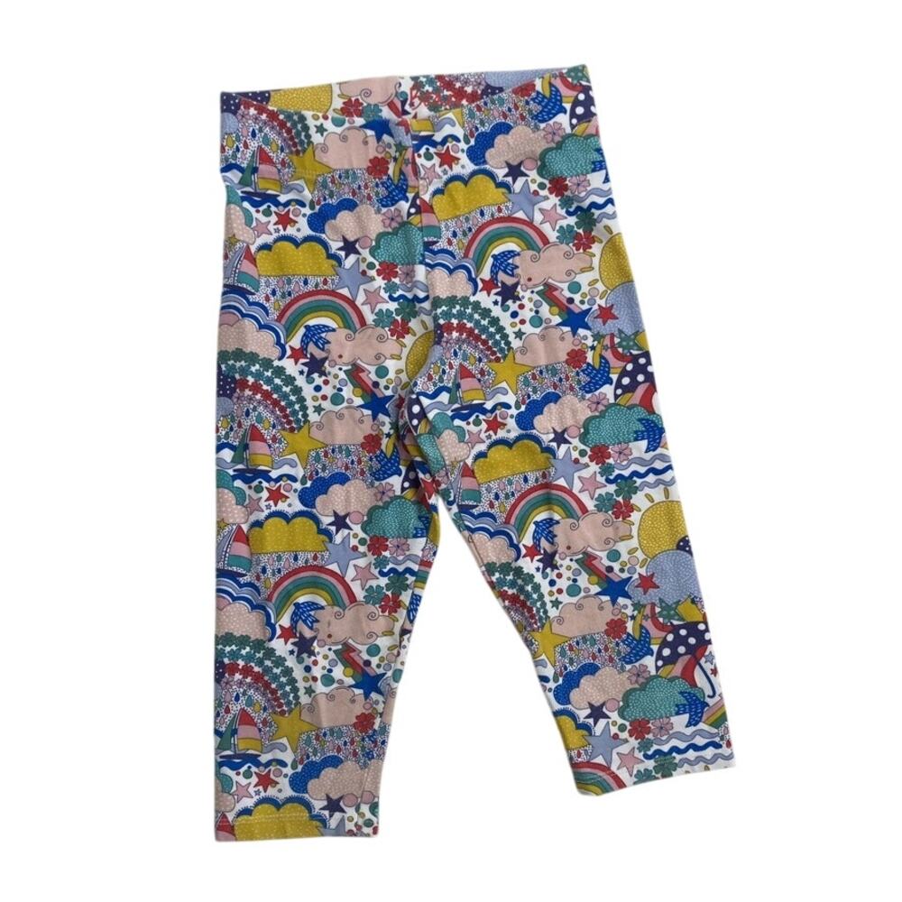 Mini Boden Rainbow & Cloud Print Cropped Leggings - Multi